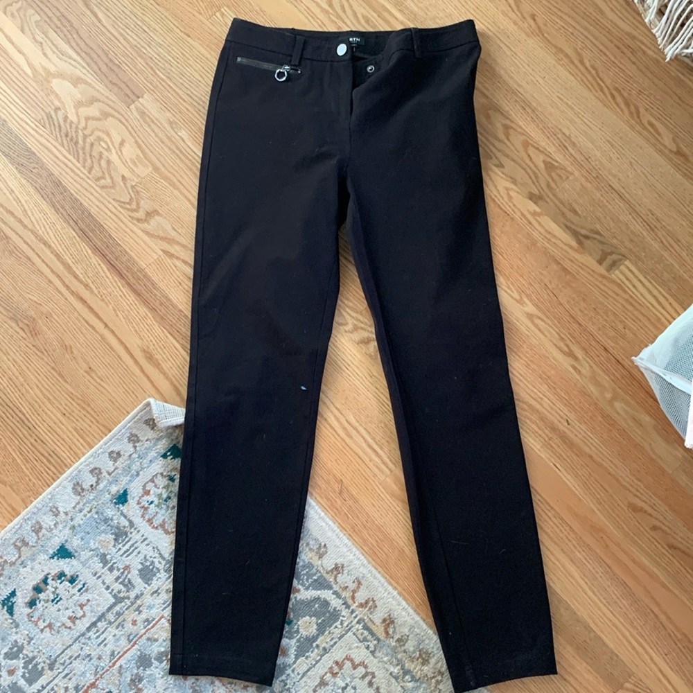 Black straight leg trousers/pants